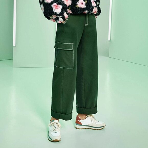 Sandy Liang x Target Mid-Rise Straight Leg Carpenter Pant in Green size 10 - Picture 2 of 6